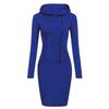 MAITA Donna Manica Lunga Felpa con Cappuccio Sexy Slim Fit Pullover Tunica Abito