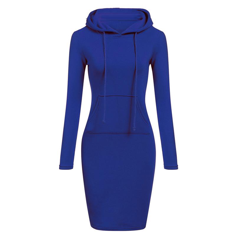 MAITA Donna Manica Lunga Felpa con Cappuccio Sexy Slim Fit Pullover Tunica Abito