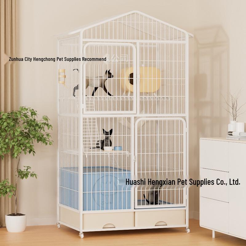 Extra-Large Multi-Layer Indoor Cat Villa with Integrated Toilet