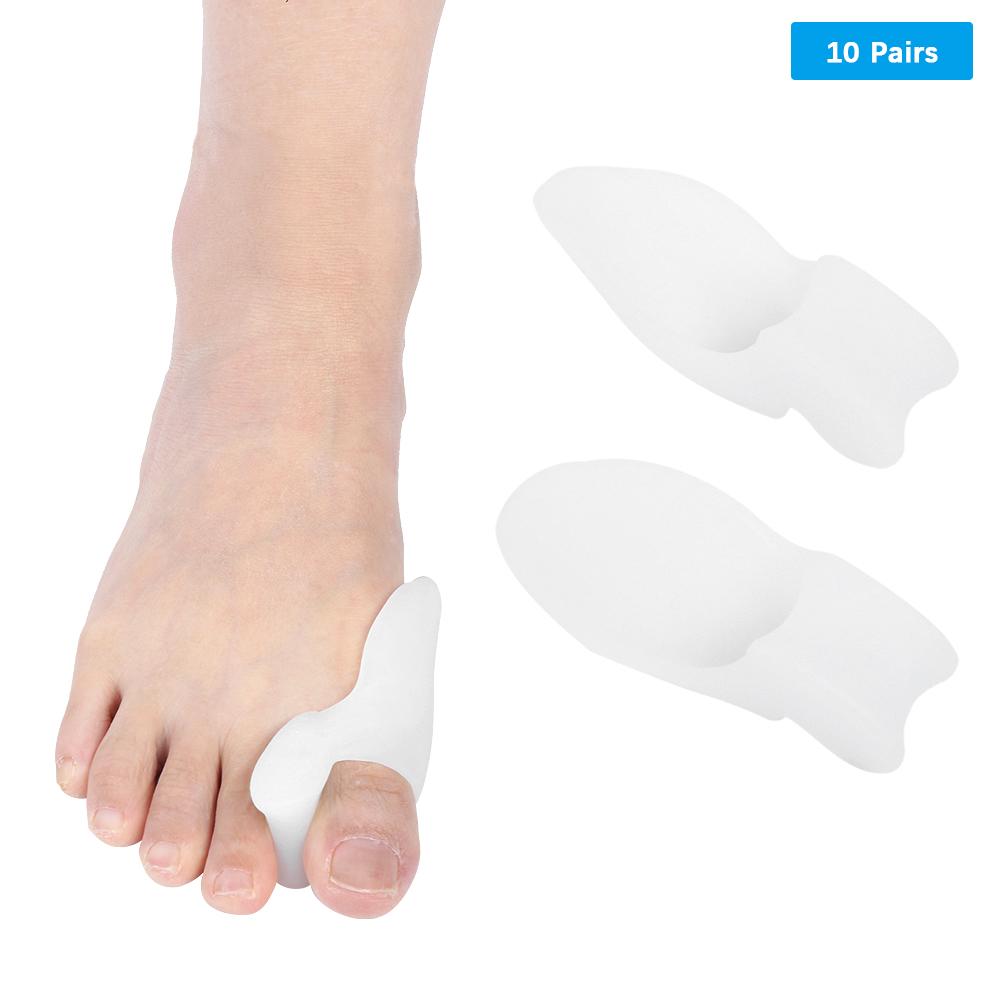 10 Pairs Reusable Toe Separator Silicone Soft Comfortable Insole Correction Foot Pad