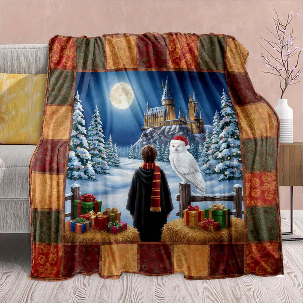 Magic Owl Flannel Blanket - Soft Warm Perfect for Sofa, Bedding Camping Travel Office Home Decor 