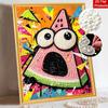 Pearl Painting DIY Kit Vibrant Watermelon Character Design Frameless Shiny Bead Canvas Creative Craft for Home Wall Decor Art Supply