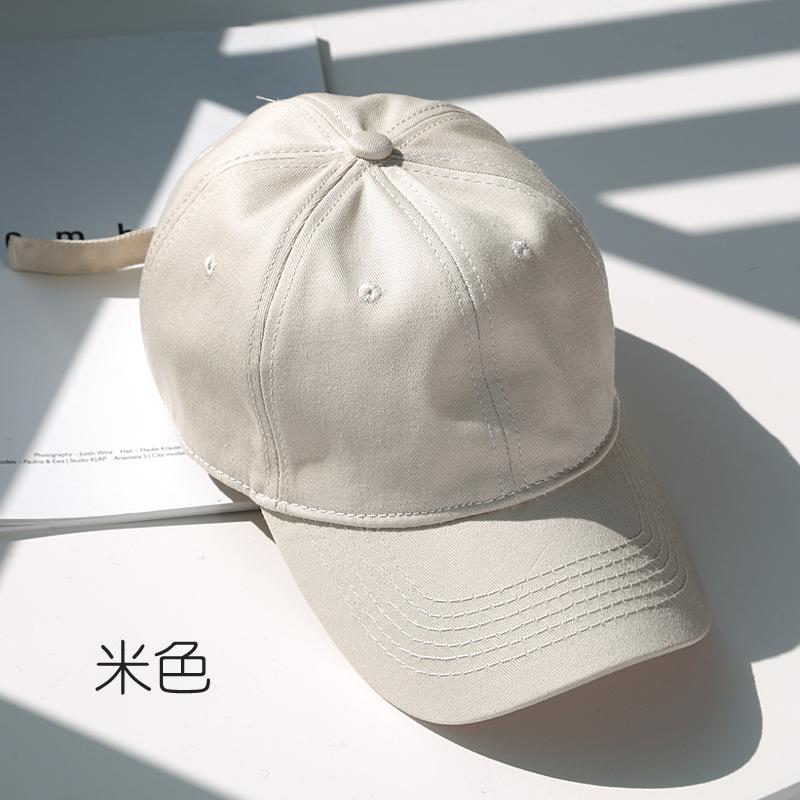 

Hat soft top curved brim cotton light board baseball cap outdoor fashion street sun protection sun hat solid color cap Adjustable бежевий