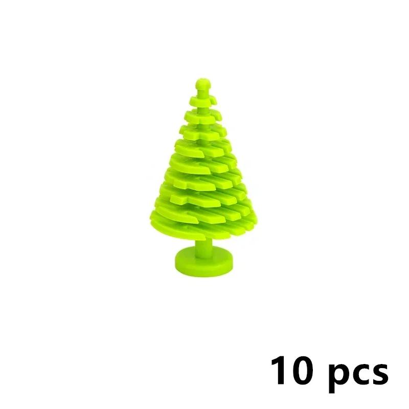 MOC Plants Accessories Bricks 3471 2435 6064 3778 City House Trees Pine Prickly Bush Green Grass Military Building Toys
