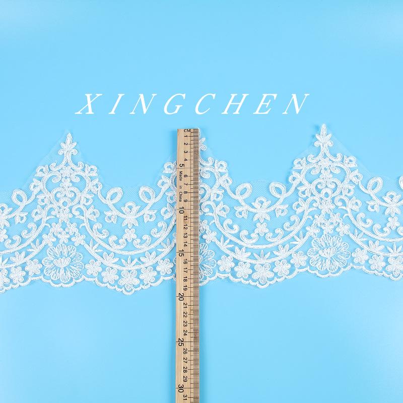 Car Bone Embroidery Lace Width 20Cm Bridal Wedding Dress Mesh Veil Wrist Jewelry Clothing Accessories Materials