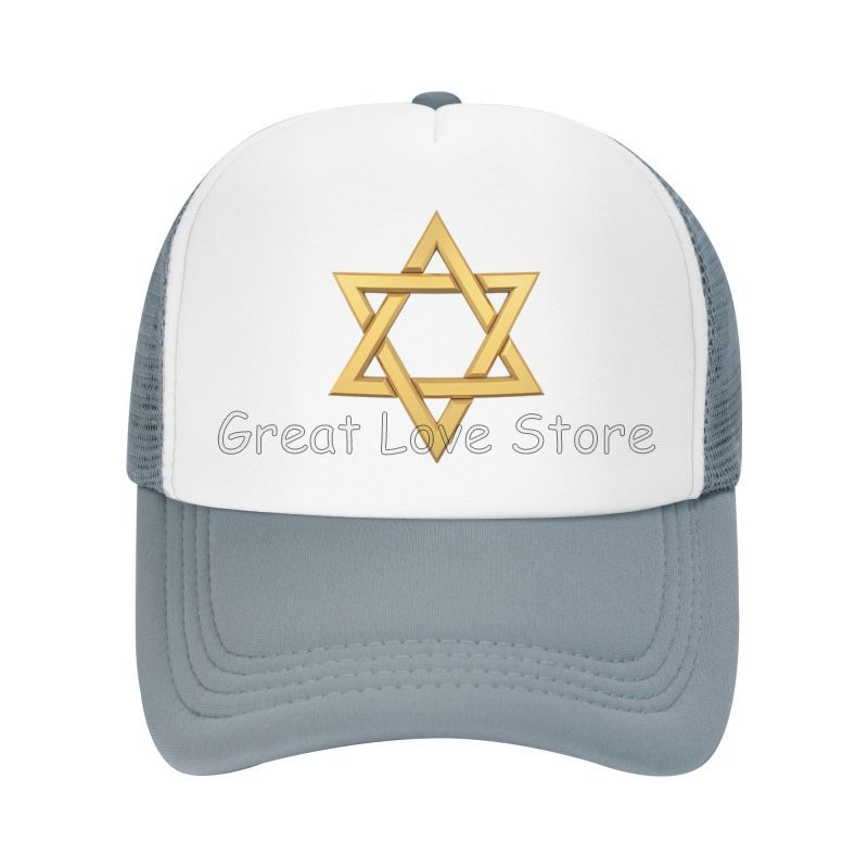 Star of David Print Mesh Baseball Caps Summer Fashion Breathable Snapback Hats Sun Protection Hats Adjustable Snapback Cap