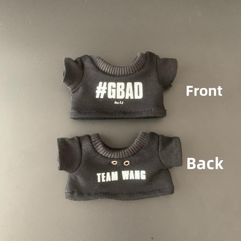 For 17Cm Labubu Clothes Kpop Star Idol Jackson Wang Same Style Clothing Labubu Dolls T-Shirt Jeans Fisherman Hat Diy Accessories
