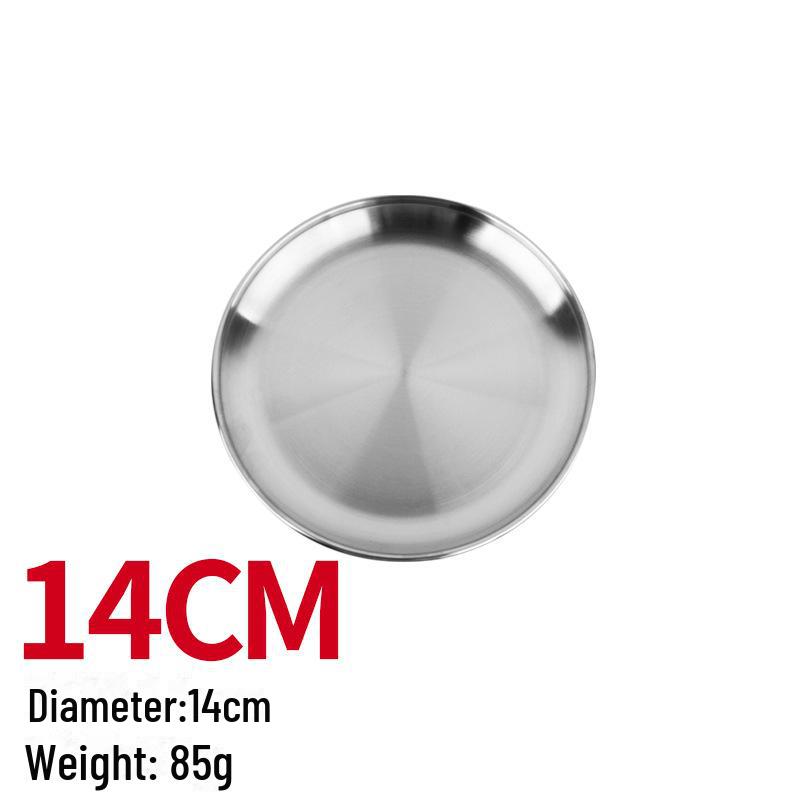 Durable Stainless Steel 5-Piece Round Plate Set: Dinner, Fruit, Picnic, BBQ, Heat-Resistant