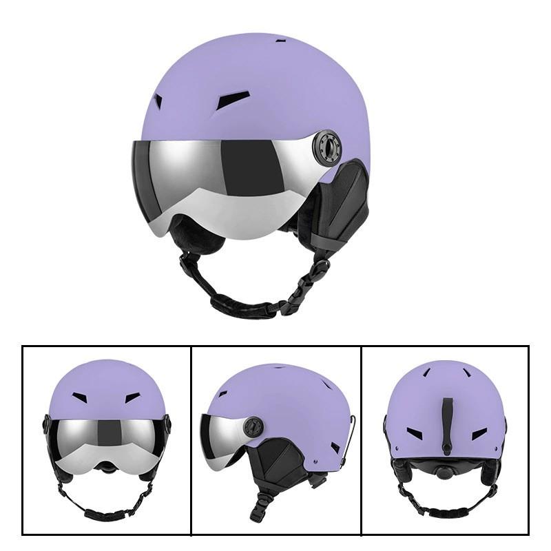 Unisex Ski Helmet With Integrated Goggles Snowboarding Winter Sports Safety Gear