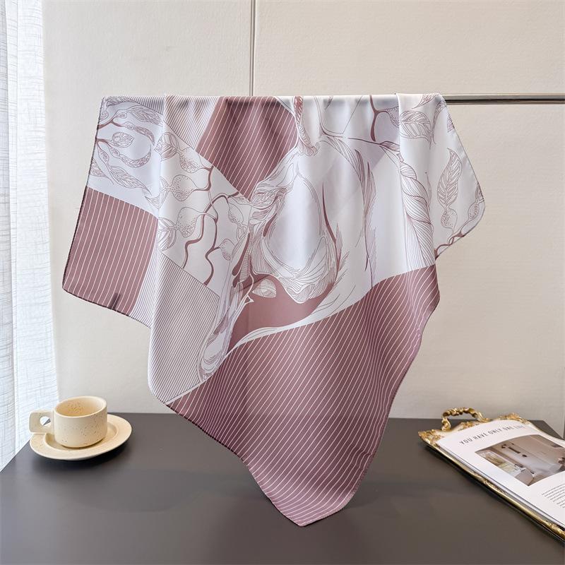 Luxury Satin Silk Shawl Square Women Scarf Tie Wraps Neckerchief Scarves Lady Headband Bandana Foulard 70x70cm