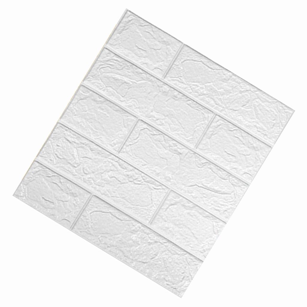 3D Wallpaper Self Adhesive Waterproof Cuttable Odorless Faux Brick Wall Panel for Living Room Bedroom White 10pcs
