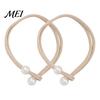 Curtain Tie 1 Pair Tiebacks for Drapes, Adjustable Rope Backs, Faux No Drill Buckles Pearls Cord Buckle Holder Home Hotel Office Window Drapery