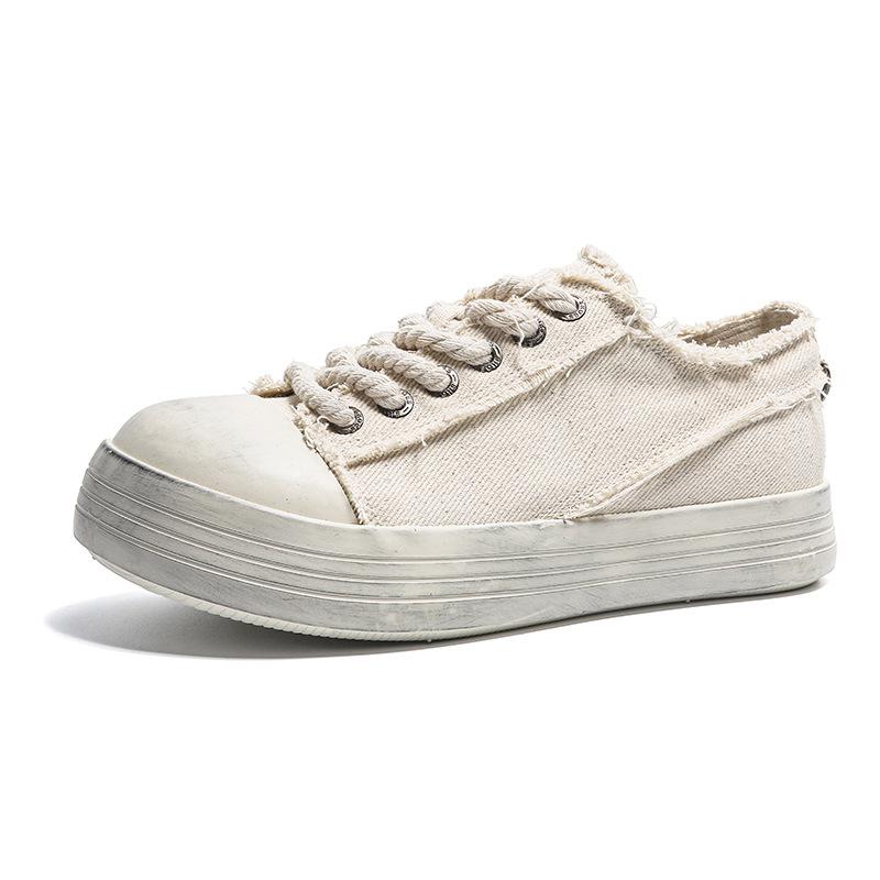 

X191 summer new products men s breathable soft-soled couple shoes women s soft-soled comfortable canvas shoes men s old big head shoes men 44 бежевий