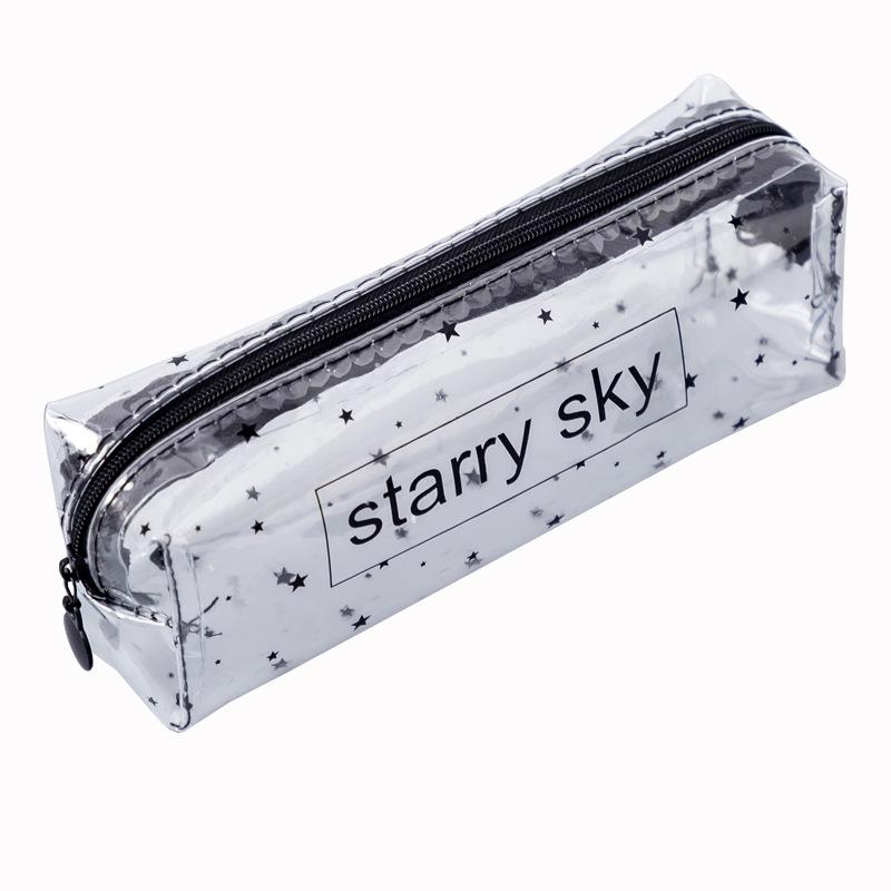 1Pcs Kawaii Pencil Case Cartoon Transparent Letter Octagonal School Pencil Box Pencilcase School Supplies Stationery