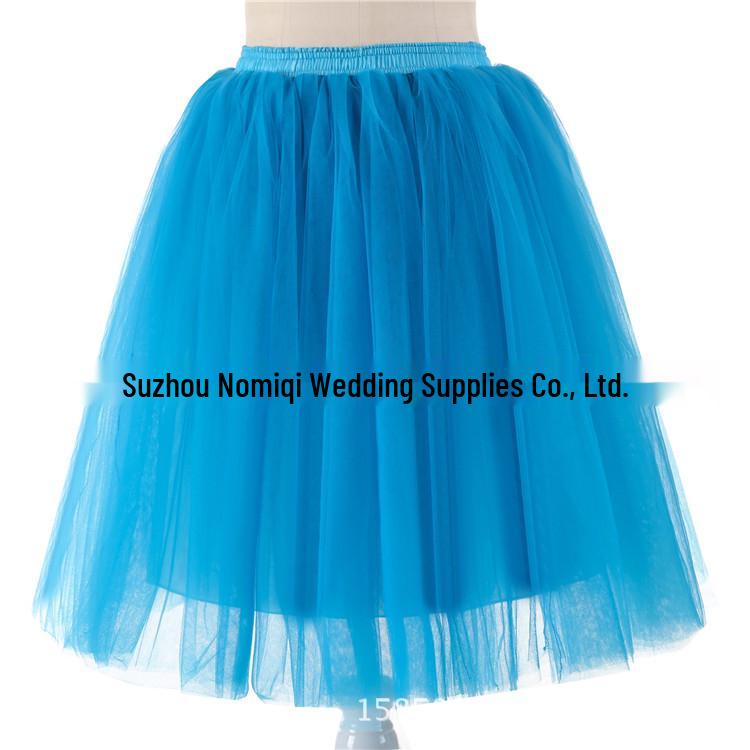 Elegant Five-Layer Tulle Half-Length Puffy Skirt - 65cm Long