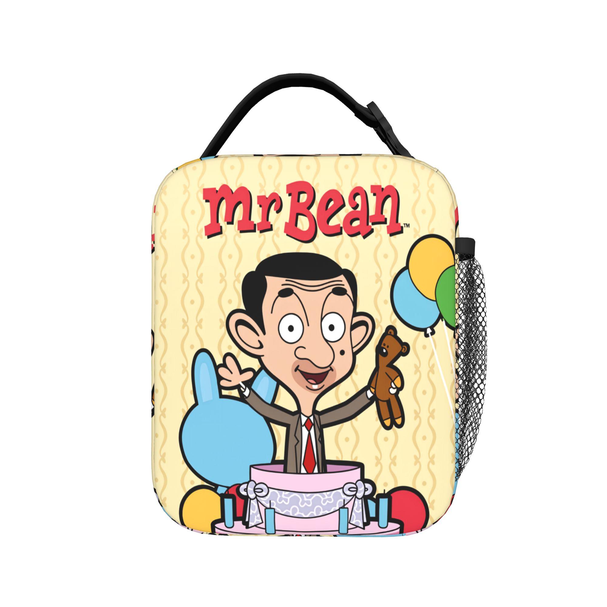 Mr Beans Cartoon Lunch Bag Kawaii Lunch Box Travel Portable Tote Food Bags For Women Oxford Custom Cooler Bag One Size