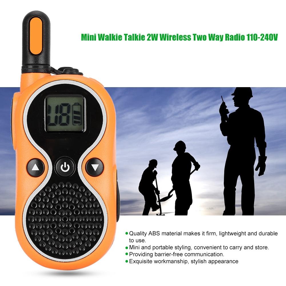 Ultra Thin Mini Walkie Talkie 2W USB Wireless Portable Two Way Radio (Yellow )