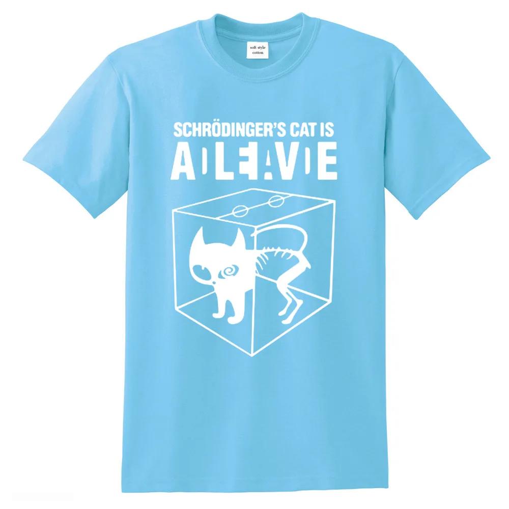 Men's T-shirt Top Quality Cotton Schrodinger's Cat Print Men T Shirt Crew Neck Casual The Big Bang Theory Mens Tshirt Geometric