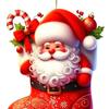 2Pcs Christmas Car Mirror Pendant Santa Claus Candy Cane Acrylic Ornaments Vibrant Festive Decor for Rearview Mirror Home Backpack