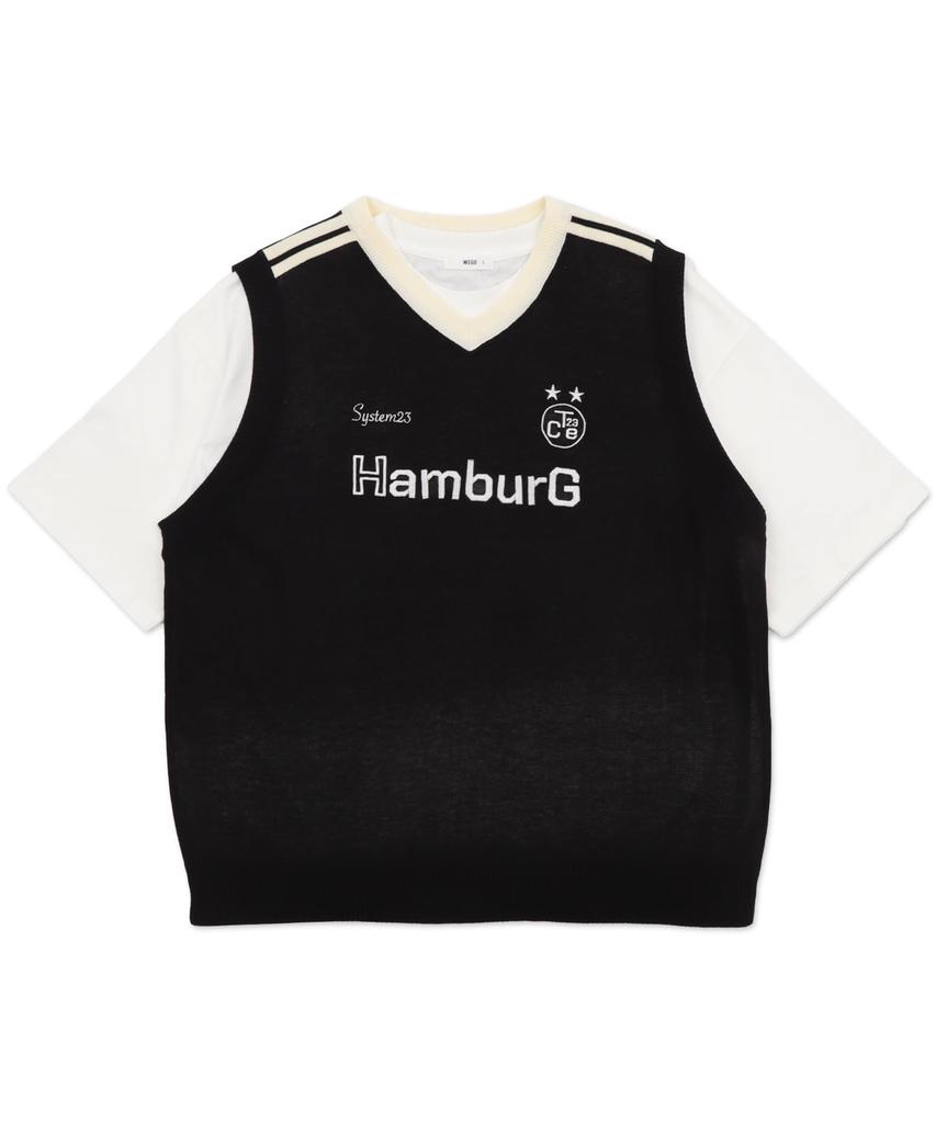 WEGO Knit Vest Ensemble with Game Size Summer Clothes Men's 2-Piece Logo, M, Black,