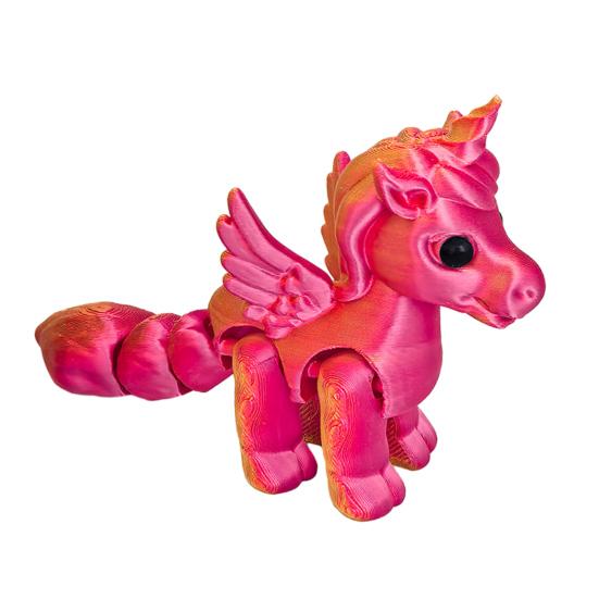 Ruchome stawy Figurka latającego konia Drukowana 3D Statuetka latającego kucyka Redukcja stresu Zabawka Fidget Edukacyjny Model zwierzęcia Ozdoba dekoracyjna na biurko