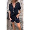Summer Women's Fashion Elegant Shorts Short Sleeve Two-Piece Set Casual Commuter Loose Button Shirt Tops And Shorts Set