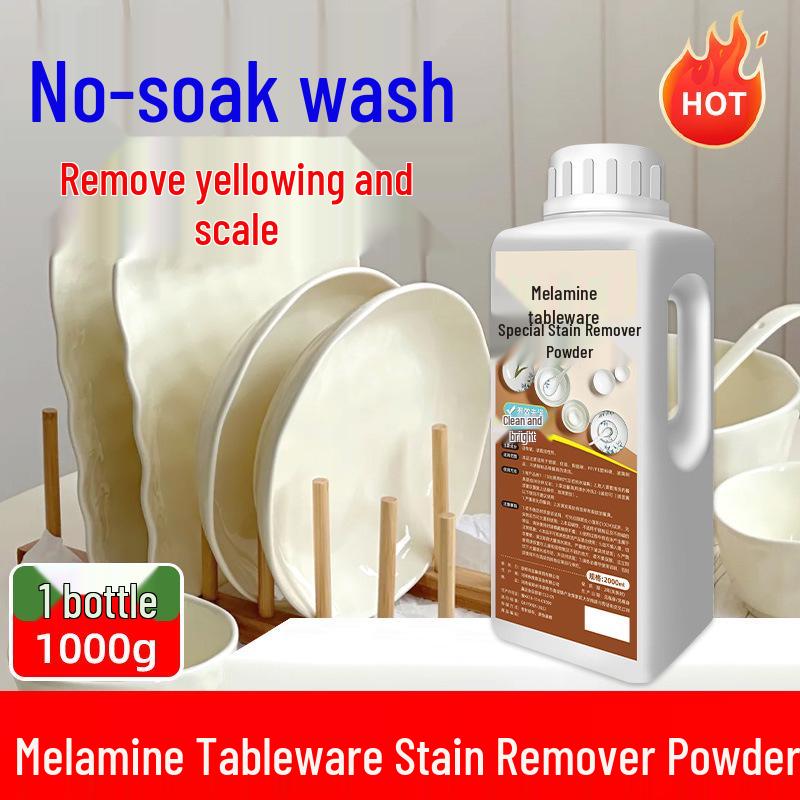 Melamine Tableware Stain Remover Powder - Descaling, Whitening, De-yellowing Solution Melamine Tableware Stain Remover Powder 1000g