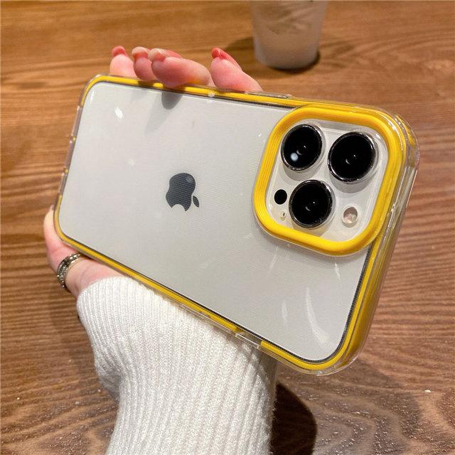 2 In 1 Frame Transparent Acrylic Phone Case For Iphone 13 12 11 Pro Max Xr X Xs Max 14plus Soft Silicone Shockproof Cover Case