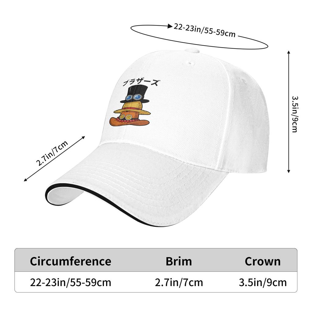Luffy Sabo and Ace One Piece Baseball Cap Fashion Sandwich Caps Unisex Adjustable Hats Cap Sport