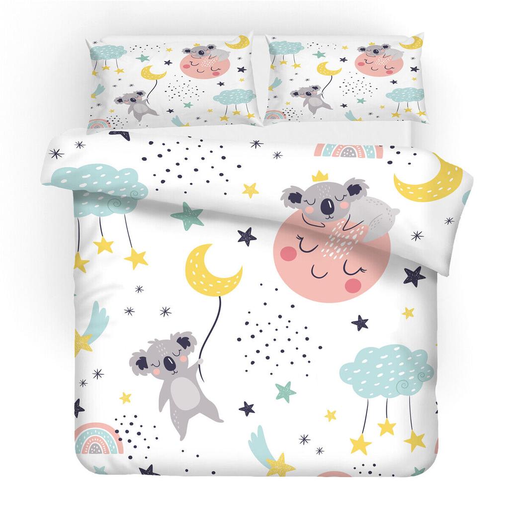 Koala Cartoon Single Double Queen King Bed Duvet Quilt Doona Cover Set Bedding