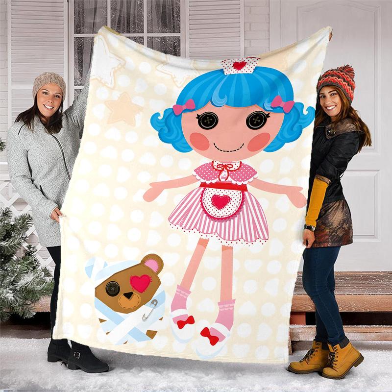 1pc Lalaloopsy1 Theme Blanket - Digital Print, Polyester, Cozy for All Seasons, Perfect for Outdoor, Camping, and Travel