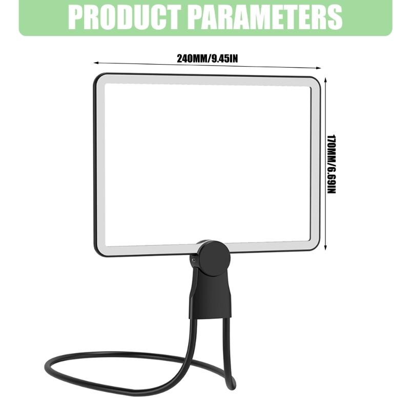 48 LED Hands Release Magnifying Glass 2X Zoom Large Lens Cold Warm Natural Light For Closes Up Tasks Elderly Use