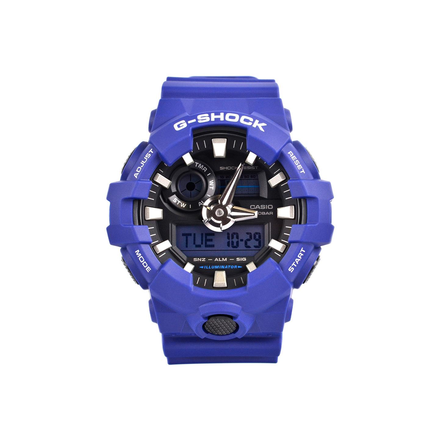 Casio G-Shock GA-700 Series City Battle Super Illuminating Waterproof Sports Quartz Watch Resin Strap Women watches Black GA-700-2A Blue