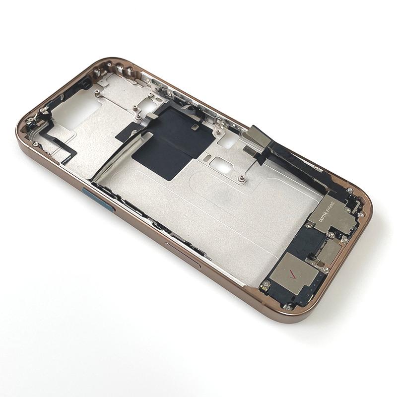 Pro iPhone 16 Pro Celý kryt Střední rám Rámeček S flex kabelem hlasitosti a napájení Boční tlačítka Šasi Náhradní díly