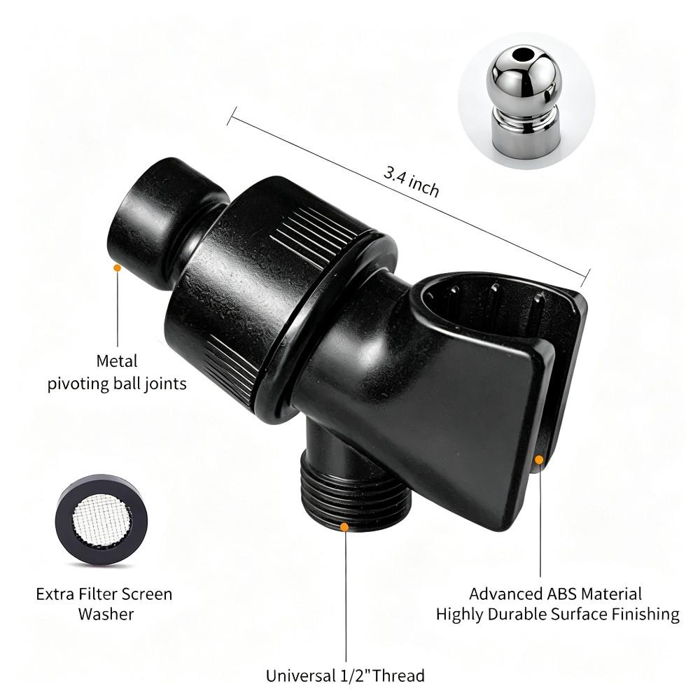 1 PC Adjustable Shower Head Bracket Rotating Connection Shower Arm High-Quality High Load-Bearing ABS Shower Rack Base