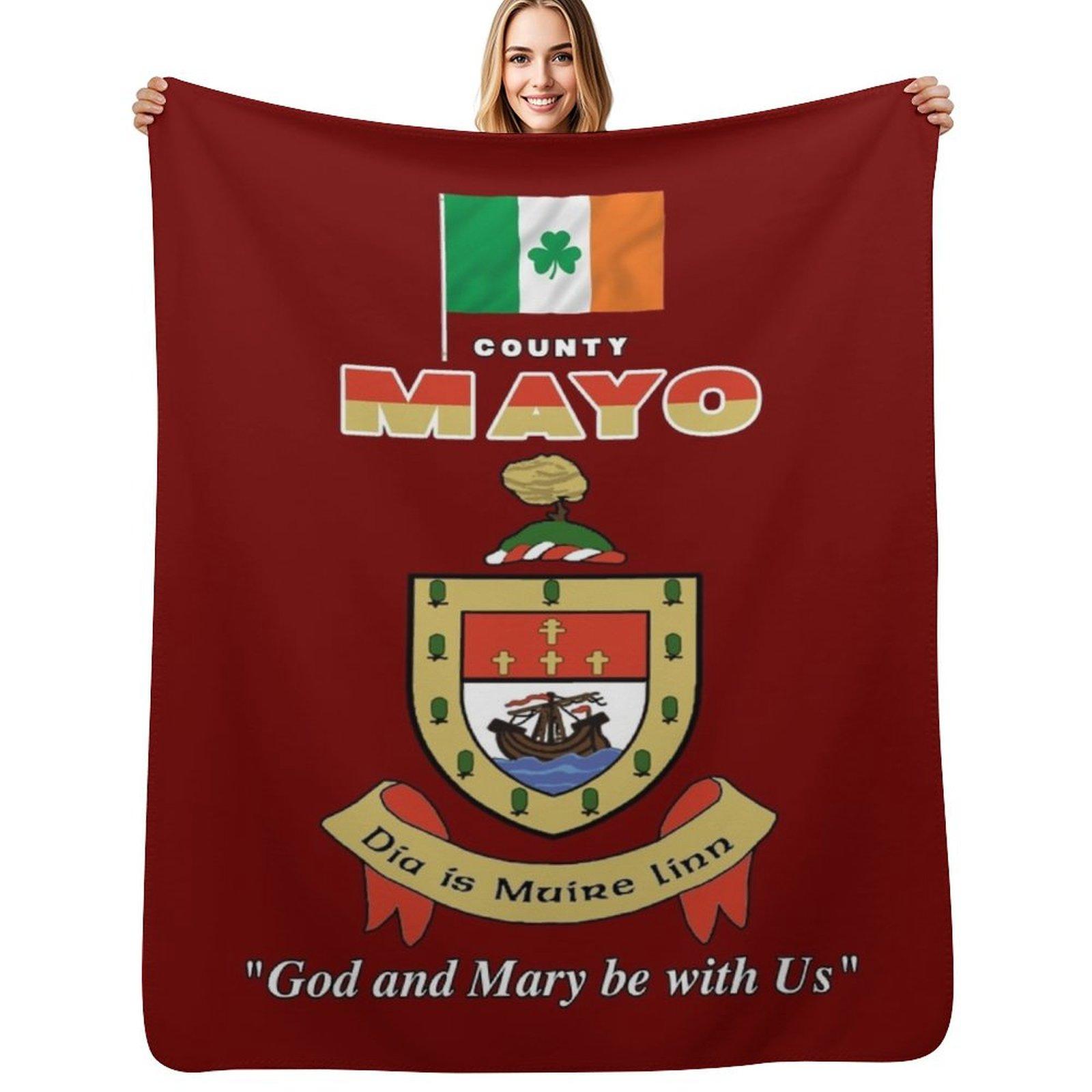 Exquisite Fashion Items Unisex County Mayo Ireland - Official Crest Throw Blanket Air Conditioner Soft Blanket For Office Home