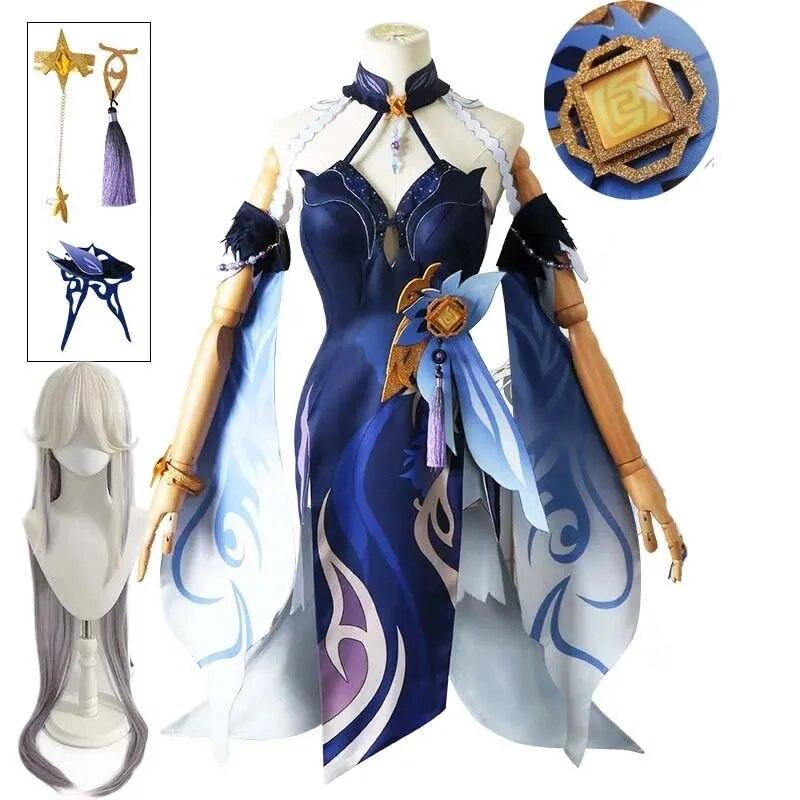

Ningguang Latern Rite Cosplay Costume New Skin Ning Guang New Outfit включає перуку для косплею Comic Con S-(Full set+wig)