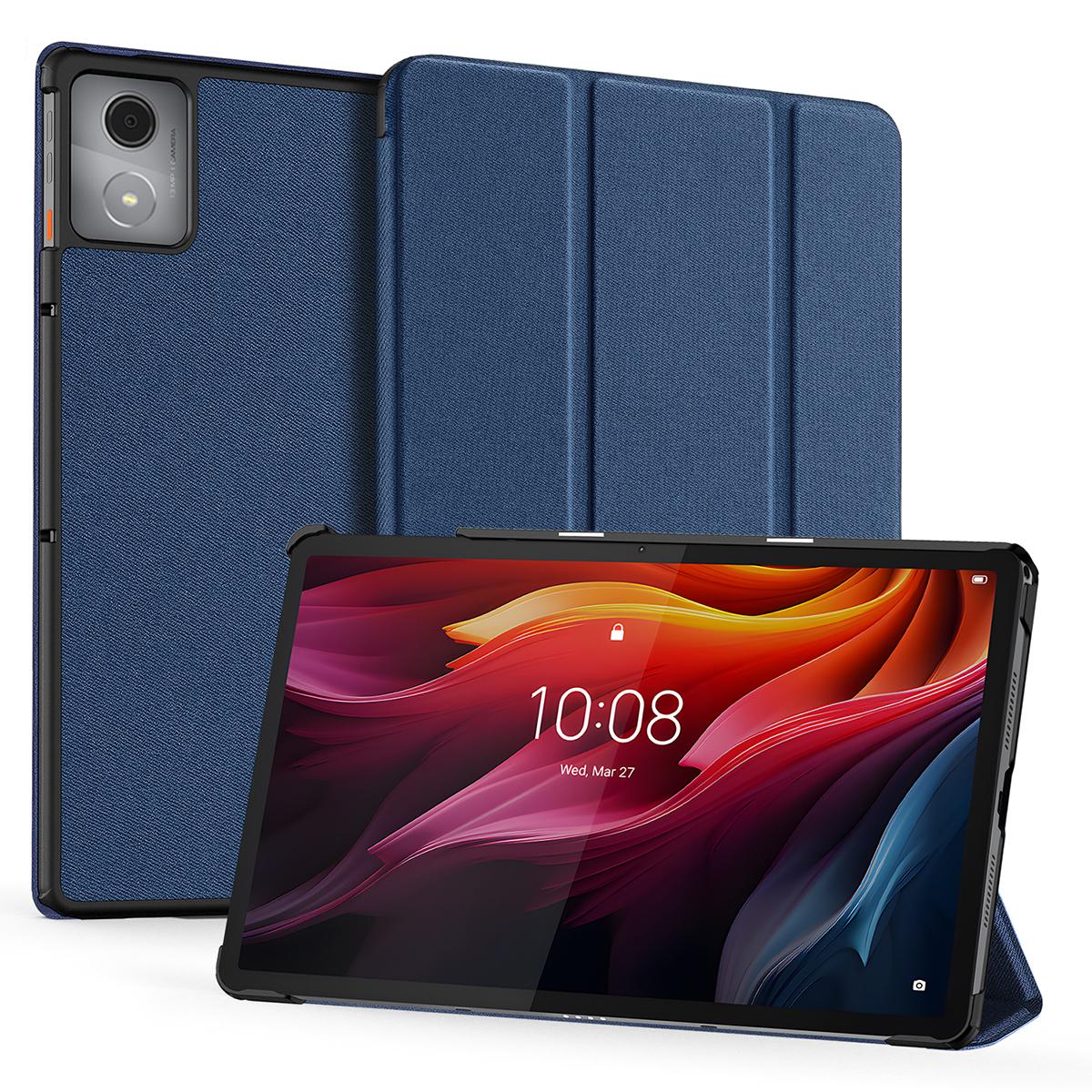 

DUX DUCIS Domo Series for Lenovo Tab K11 Plus Case Tri-Fold Stand Leather Cover Auto Wake/Sleep Blue