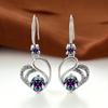 Popular red diamond love medium and long earrings pendant heart-shaped earrings women's Korean version of exquisite jewelry