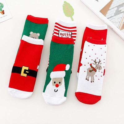 FIged Infant Toddler Boy Girl Christmas Cartoon Cute Step Floor Anti-Slip Socks