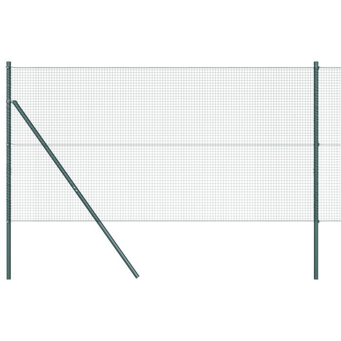 VidaXL Clôture en fil soudé avec 13 poteaux verts 1.4x25 m en acier 3351735