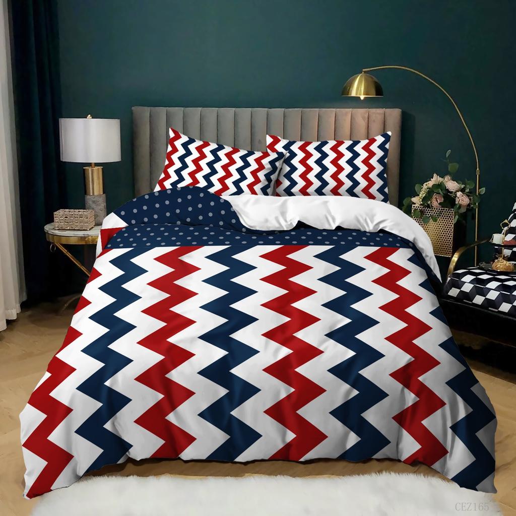 3D Striped Pattern National Flag Bedding Set Men Boy Duvet Cover Pillowcases 2/3pcs Single Double Bed Cover Gift Home Textile