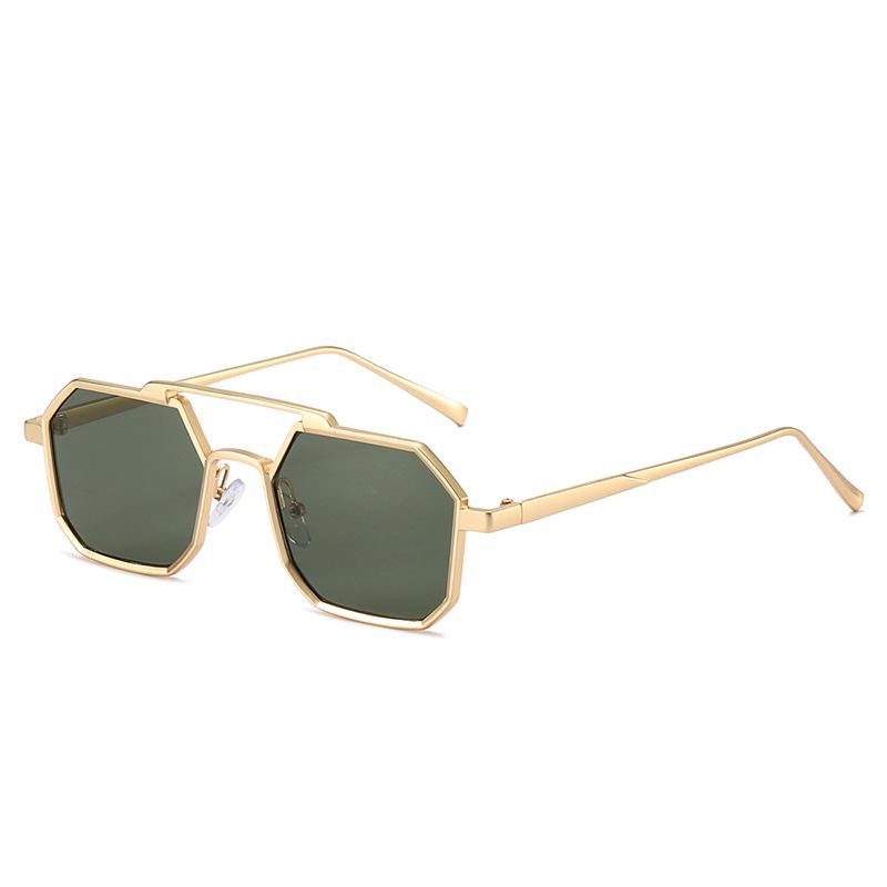 2022 Trending Square Frame Sunglasses: European-American Double Beam Street Style
