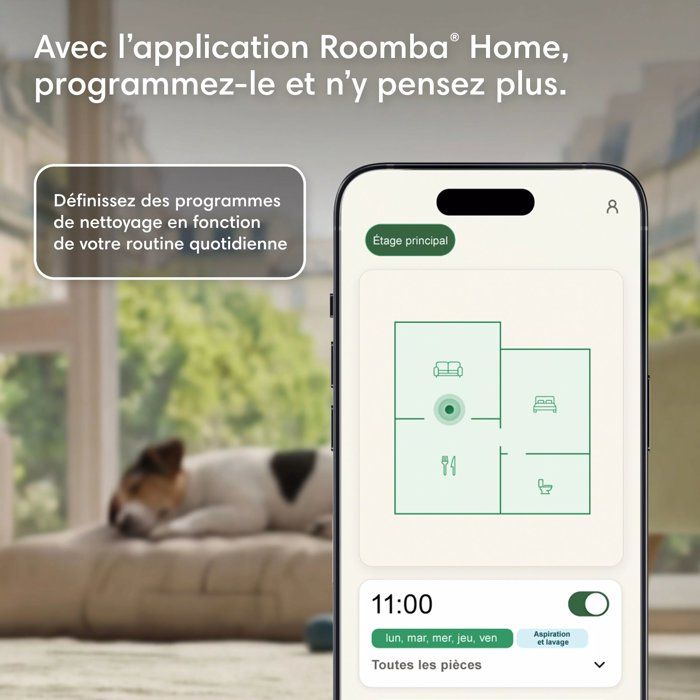 IRobot Roomba Plus 415 Combo Robot + AutoWash - 20KPa - Base Multifonction - Lavage des lingettes - Séchage à l'air Chaud - LiDAR