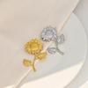 Kreative Engels-Sonnenblumen-Brosche Einfache Glänzende Süßigkeiten-Falten Adler Edelstahl-Pin
