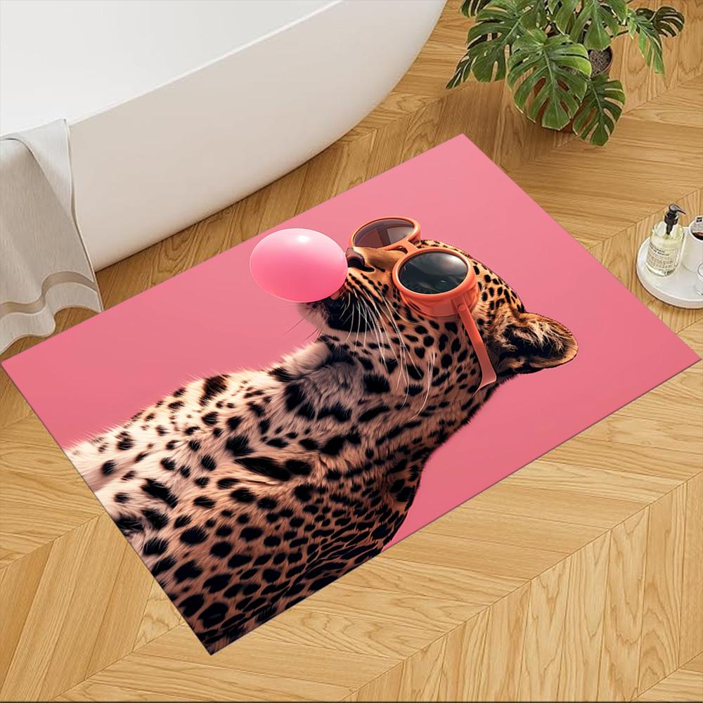 Leopard Emerging From Water Non-Slip Home Carpet Design for Office Decor Living Room Bedroom Gift