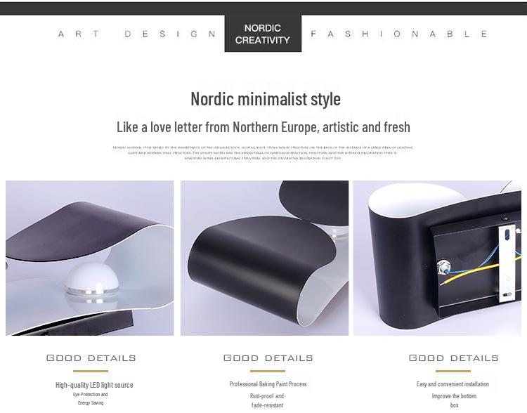 Nordic LED Wall Lamp: Designer Stainless Steel Indoor Light for Bedroom, Living Room, or Stairway