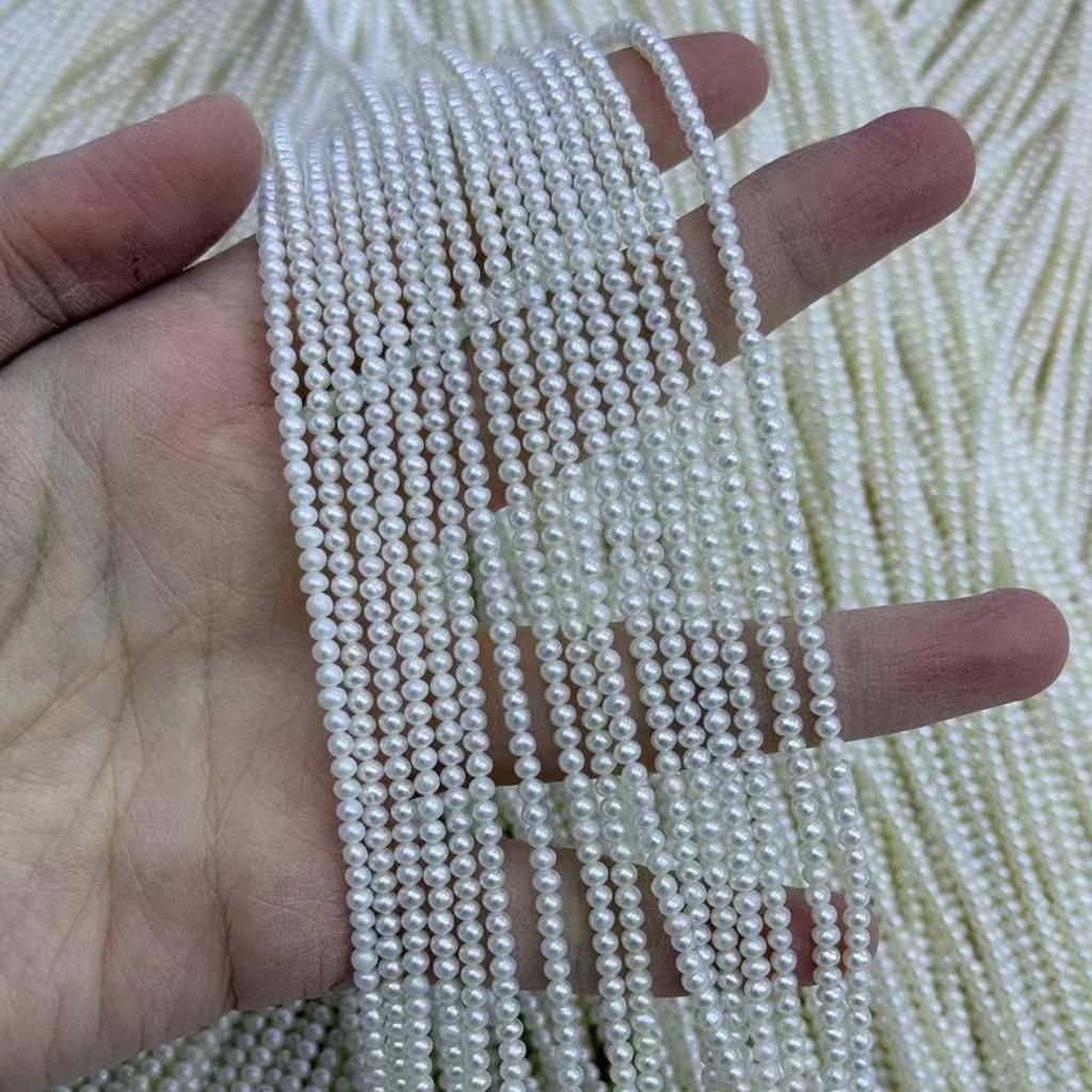 1String, White Natural Freshwater Pearls Beads, 2.8-3.2mm, for DIY Necklace, Bracelets, Anklets, Jewelry Making Crafts, Length 36 Cm