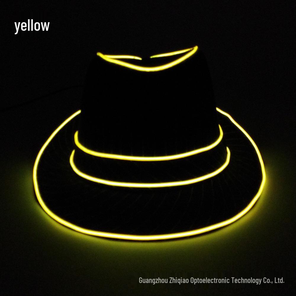 LED Glowing British Gentleman Top Hat - Stylish Trend for Prom Parties and Jazz Events