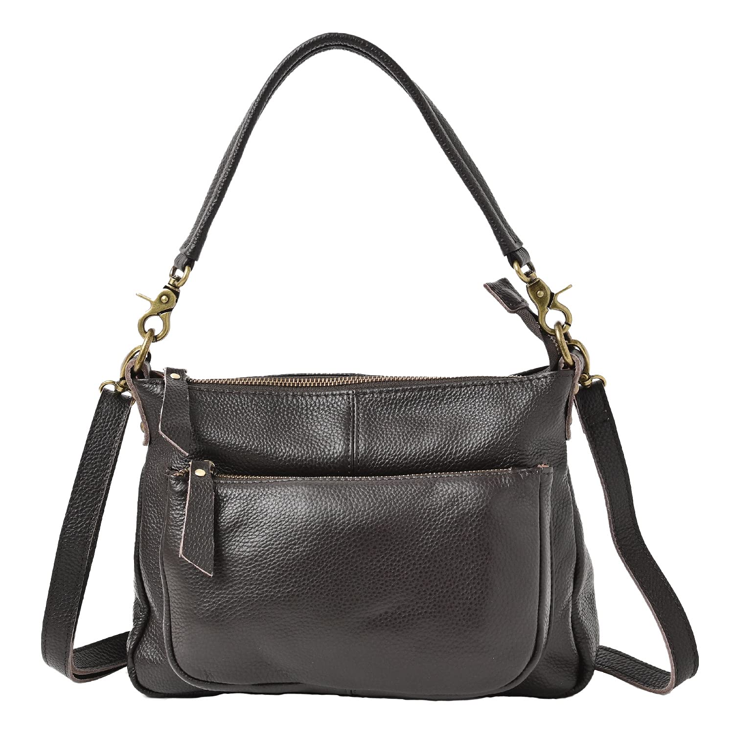 

Notre Favori Genuine Leather Shoulder Bag for Crossbody Leather Ariel Dark Brown Women, Handbag, 2-Way, Design, (Gold Hardware)